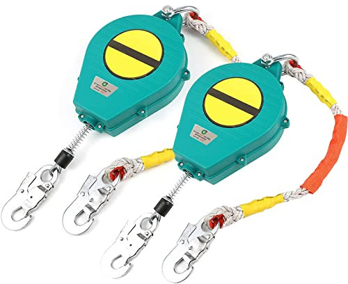 HJKHNK 10m de Antichute a Rappel Automatique, Dispositif Antichute Rétractable Harnais de Sécurité avec Crochet en Acier Allié pour Toiture, Équipement de Protection Individuelle