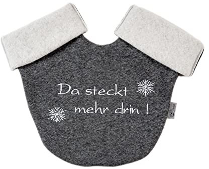 Goldi-Design Partnerhandschuhe einzeln mit Bestickung Da steckt... aus Doppelfacefleece - in Deutschland hergestellt - grau/weiß