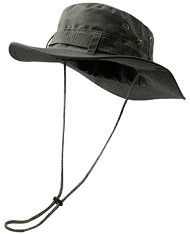Coolwife Bucket Hats Boonie Hats Wide Brim Foldable Jungle Fishing Hiking Beach Sun Cap (A Army Green)