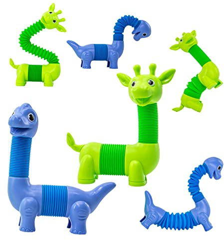 Pop Tubes Juguetes Autismo Juguetes Sensoriales 2 Piezas Juguetes de Animales para niñas y niños,Juguetes para niños pequeños Juguetes para Pascua, Navidad, Regalo de cumpleaños