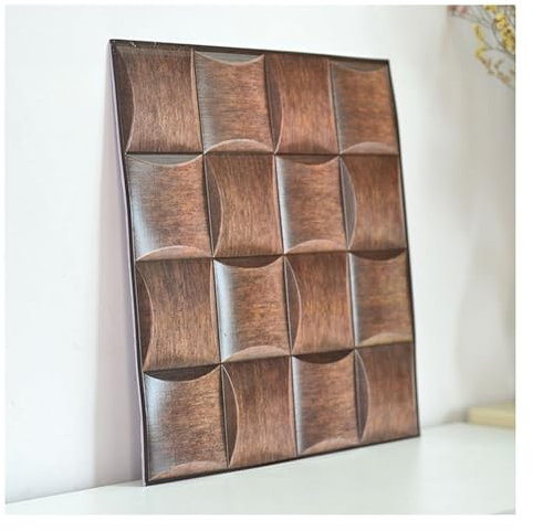 3D Self Adhesive Wall Panels,3D Wall Panel Peel and Stick,Waterproof Self Adhesive PVC, Retro Panels for Living Room Bedroom Kitchen (11.8 * 11.8 inch*10pcs)
