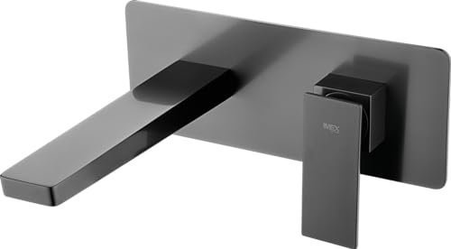 MICE - Grifo monomando empotrado para lavabo hecho de latón - Griferia Empotrada para baño - Apto para agua fria y caliente Black Gun Metal GLP048/BGM