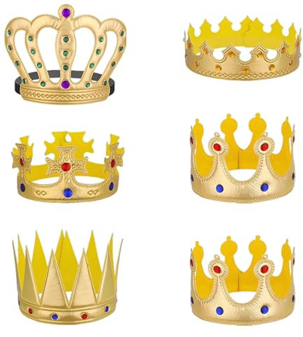 chenyu 6 Pezzi Corona Compleanno di Pietre Preziose Corona di Colori Brillanti Compleanno Decorazioni Per Feste di Compleanno Per Bambini Princess Crown Kids Cosplay Festa a Tema