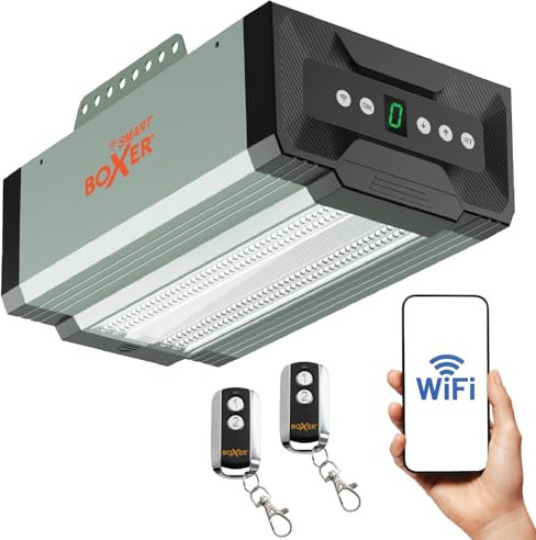 Boxer 5000 Premium® Apriporta da garage Wi-Fi, 1000N, con 2 telecomandi – Controllo tramite smartphone e tablet, facile installazione