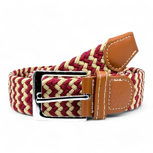 SEGMENTES Ceinture élastique pour homme – Ceinture tressée et réglable, modèle double en deux couleurs, sans trous pour un maximum de confort – Ceintures homme et ceinture femme polyvalente, taille