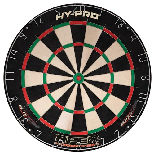 Hy-Pro Apex Professional Dart Board – Indoor & Outdoor Dartboard With Precision Blade Wire, Grade A Sisal & Mounting - Great for Easy Dart Board Set Up & Darts Practice for Indoor or Outdoor Use