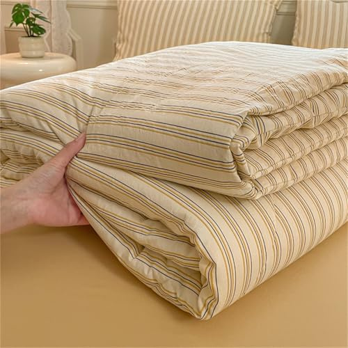 Odot Edredon Lavable Sin Funda 4,5 TOG, Reversible Primavera Edredón Verano Cama Ligera y Suave Reversible Acolchado de Manta para Días Calurosos (Rayas Amarillas,150 * 200cm)