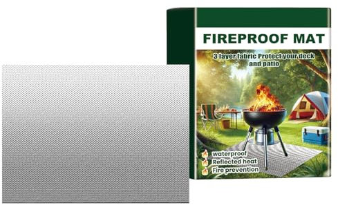 Spark Guard Shield – focolare, protezione resistente al calore per camini esterni, focolare da cortile Splash Guard | Tappetino a carbone non pescabile utilizza supporto impermeabile per sé D