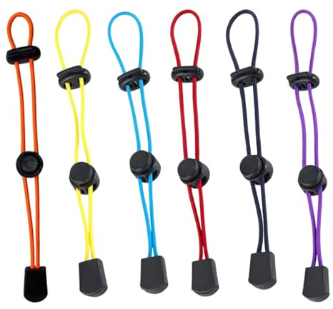 HABNI 6 Pezzi Cordino Elastico, Corda Elastica per Bastone da Trekking, Corda Elastica Regolabile, Corda Elastica Zaino con Fissaggio a Fibbia di Fissaggio