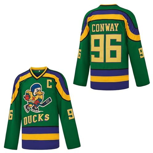 Youth 96 Conway 99 Banks Ice Hockey Green Jersey 90S Hip Hop Clothing for Party Kids 96 Conway M