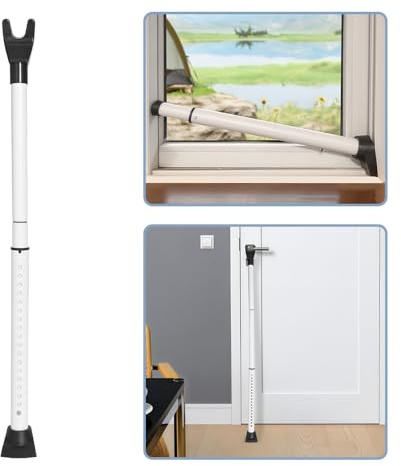 Upgraded Multi-Functional Door Security Bar & Sliding Windows Bar,Adjustable Heavy Duty Stoppers Jammer for Apartment,Home, Hotel Room