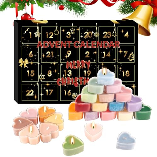 Calendario de Adviento 2025 con velas de Navidad, calendario de adviento para mujeres y adultos, regalos divertidos de Navidad para mamá, esposa, novia y profesor