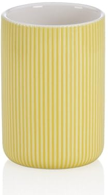 kela AVA Tazza in ceramica – Giallo, elegante bicchiere per spazzolini e utensili da bagno