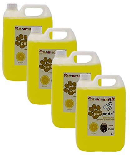 Chemical Superstore 4 x 5L Pet Pride Kennel, Cattery Disinfectant, Cleaner, Deodoriser - VARIOUS (Deodoriser LEMON)