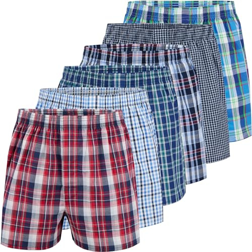 City Life 6er Pack Herren Boxershorts 100% Baumwolle - Atmungsaktive Webboxer, bequem & trocknergeeignet, S-4XL, Farbe:Mehrfarbig (Classic Multicolour 1), Grösse:XL