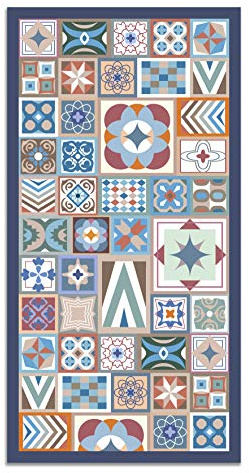 Panorama Alfombra Vinílica - Modelo Estilo Hidráulica Color Multicolor 40x80 cm - Varios tamaños - Decoración Hogar, Cocina y Salón