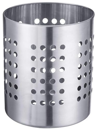 Westmark Egouttoir à Couverts/Porte-Ustensiles, Rond, Diamètre: 10 cm, Hauteur: 13 cm, Acier Inoxydable, Argent, 69012211