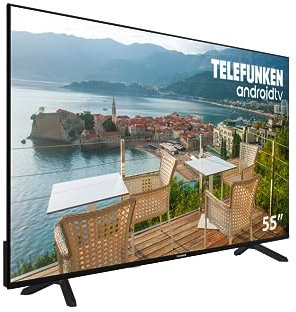 Telefunken 55DTUA523 - Android TV 55 Pulgadas 4K Ultra HD, Diseño sin Marcos, HDR10, Dolby Vision, Bluetooth, Chromecast Integrado, Compatible con Google Assistant, Dolby Atmos