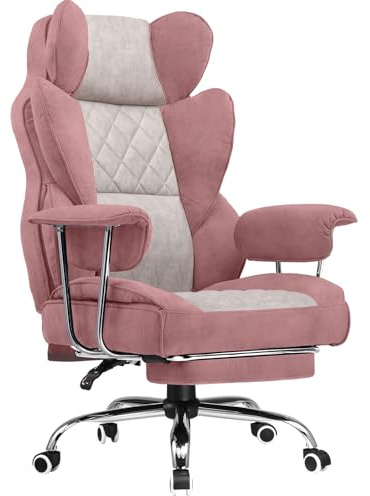 COMHOMA Big and Tall Gaming Chair with Pocket Spring Lumbar Support, Ergonomic Office Chair with Footrest, Executive Desk Chair with Outward Fixed Soft Armrests, Computer Chair with High Back, GYPK