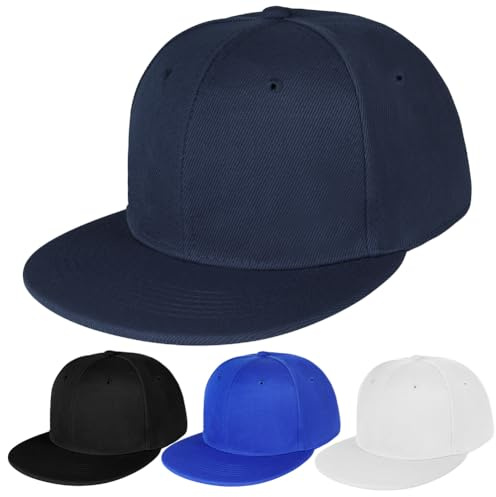 BSBUY Basebollkeps för män platt brätte Kappe keps, klassisk vanlig basebollkeps platt topp snapback hatt keps hiphop stil, justerbar sport vardaglig keps andningsbar sommar solskydd hatt för utomhus
