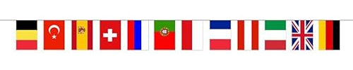 Lot de 3 - Guirlande 12 fanions Drapeaux Europe 5m
