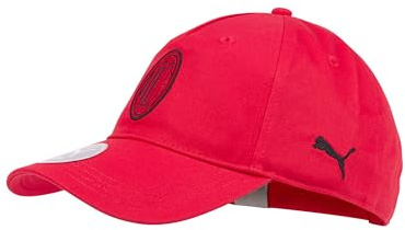 A.C. Milan - Cappello Ess con Visiera, Cappellino Estivo Classico con Logo Ufficiale, Cappellino Uomo o Donna, Unisex, Regolabile, Rosso