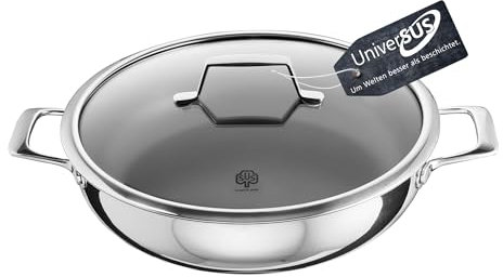 Schulte-Ufer Schmorpfanne ASTRAL mit UniverSUS-Oberflächenstruktur, ohne PFAS/PTFE, 64454-923-32, Edelstahl, 32 cm