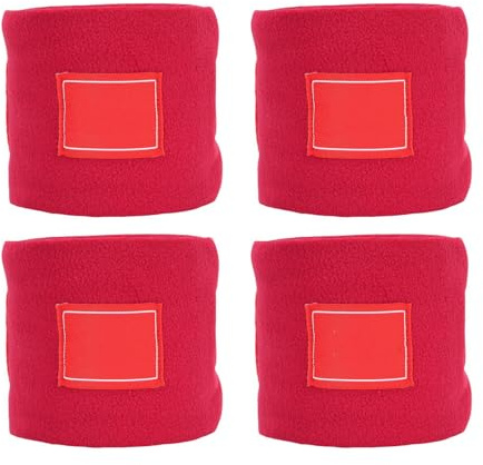 Fockety Vendajes para Patas de Caballo, 4 Unidades de poliéster Grueso, Vendajes Protectores para Patas de Caballo, Suministros para establos, Largo 118.1 Pulgadas Ancho 3.9 Pulgada (Rojo)