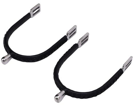 CHICIRIS Horse Spurs Éperons d'équitation en Acier Inoxydable avec Sangles en Cuir pour l'entraînement équestre Équipement Réglable Confortable pour Les Cavaliers (M)