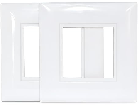 AMK® White Square Edge Finger Plate for Flush Light Wall Switch Pack of 2