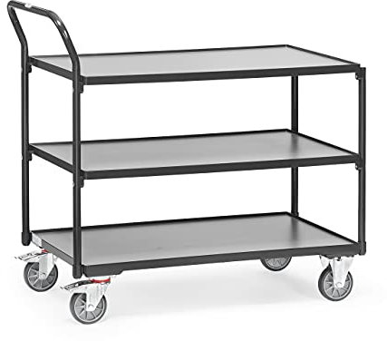 fetra Tischwagen, 3 Etagen, 300 kg, B1.000 x T600 mm