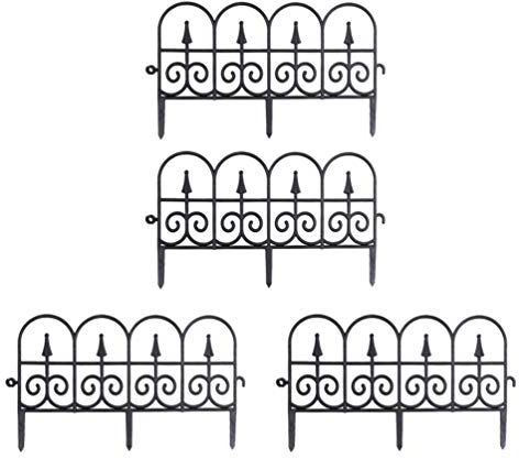 Cabilock 4 Piezas Verja De Hierro para Jardin Cerca Decorativa del Jardín Vallas De Alambre para Patio Valla De Estacas Borde del Paisaje del Jardín Abdominales Jardín Delantero Planta