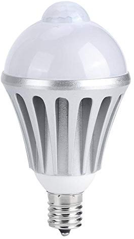 Comdy Lampada con sensore di movimento, 10 LED, lampadina a induzione Corporale, AC85-265 V, 10 W, E17, per corridoio, camera da letto, in alluminio pressofuso, colore: bianco