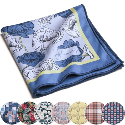 Johans® XXL mikrofiberduk | Optisk kvalitet 30 x 30 cm för rengöring av glasögon, smartphone, surfplatta, kamera | rengöringsduk, displaytduk (vallmo)