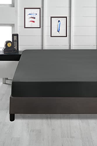 ABAKUHAUS Mikrofaser Spannbetttuch, 100% Mikrofaser, superweiches, einfarbiges, elastisches Bettlaken Umweltfreundliche Matratze mit tiefer Tasche Akzent Schlafzimmer Dekorativ, 140 x 200 cm, Grau