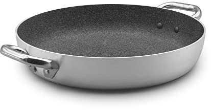 Pentole Agnelli ALSA110GPI24 Linie Shark Skin Induktion, Antihaftbeschichtung, mit 2 Griffen aus Edelstahl, 24 cm