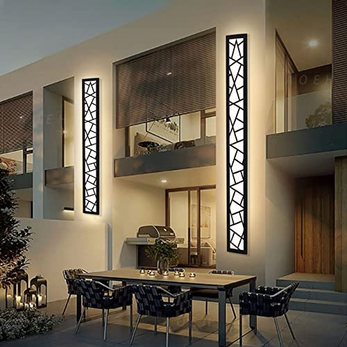 Outdoor Wall Lights Long Wall Lamp LED Black Wall Sconce Modern Exterior Garden Light 40W Ip65 Waterproof Wall Lighting 3000K Indoor Aluminum Outdoor Porch Wall Lights For Terrace Garage,L114cm*1