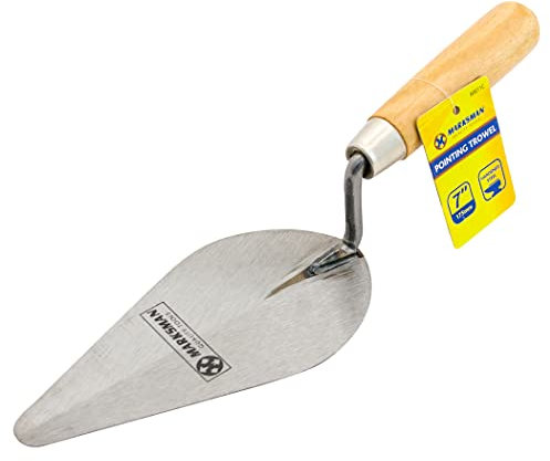 2 X 7 Pointing Trowel - with Wooden Handle | Brick Jointer Tuck | Bricklayer | Set of 2 | Hand Tool | Brick Laying | Multi Purpose | DIY, Workshop