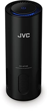 JVC KS-AP120 - Mobile Photocatalytic Air Purifier CADR 8.5 m3/h, EPA Filter E12, UV Filter, Ioniser, 2 Cleaning Levels, 12 Watt, USB Connection, Touch Control,Black