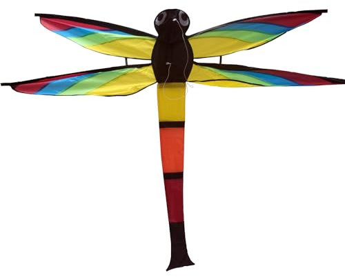 Drache Einleiner Zweileiner Lenkmatte für Kinder ab 3 Jahre bunt Tiere Fiberglas Lenkdrache Flugdrache (Einleiner Lilly Libelle)