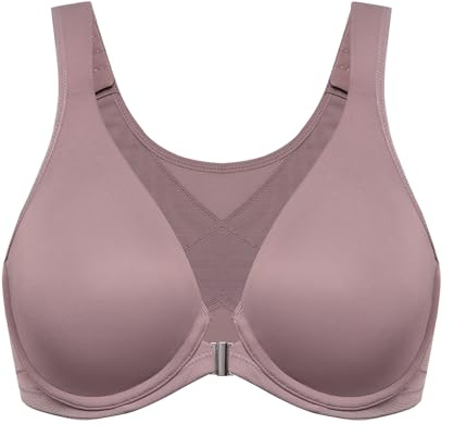 DELIMIRA Women's Front Closure Posture Plunge Bras Mochaccino 34DD