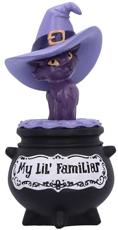 Nemesis Now My Lil Familliar Shadow Figurine de sorcière Chat en résine moulée dans la Plus Fine résine Peinte à la Main 10,5 cm