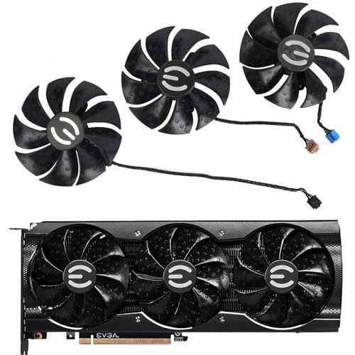 LTANDBR Ventilador de tarjeta gráfica T129215SU PLA09215S12H de 87 mm, 12 V, 0,55 A, 4 pines, para EVGA RTX 3070 3080 3090 XC3, ventilador negro de tarjeta gráfica para juegos, BR002