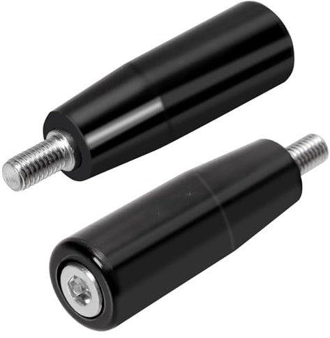 Swpeet Lot de 2 pièces de manivelle tournante à filetage mâle M8×63 mm, poignée de machine, poignée à bouton tournant, poignée à manivelle pour machine à fraiser, tour, meuleuse, presse à percer