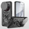 MQERYBV Funda para Nubia Focus Pro 5G, Carcasa Armor Cubierta de cámara Deslizante Proteger con 1× Cristal Templado, Cover con 360 Grados Magnetic Anillo Hard PC y Silicona Bumper Case, Negro