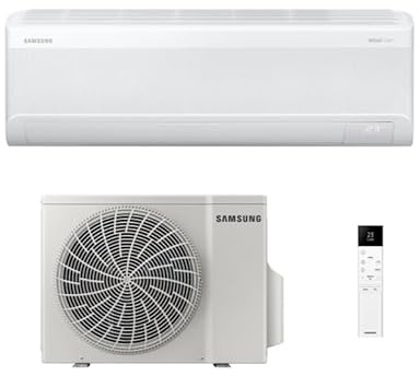 Samsung WindFree Comfort S2, Climatizzatore Monosplit in Pompa di Calore, 12000 BTU, SmartThings e AI, WiFi, GAS R32, AR60F12C1AWNEU+AR60F12C1AWXEU, [Efficienza energetica A++/A++]