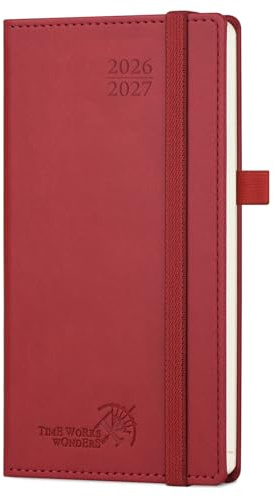 POPRUN Agenda de Poche 2026 2027 Semainier 16,5 x 9 cm,Août 2026-Déc 2027