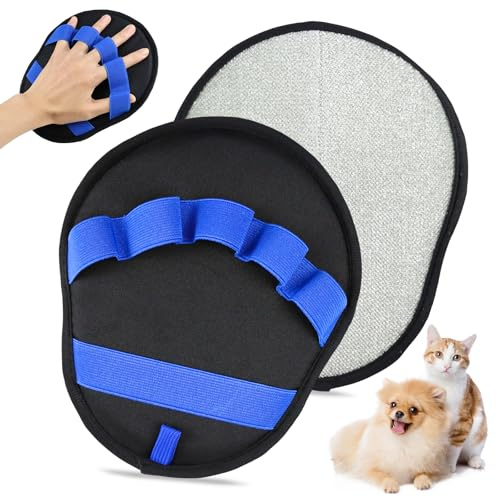 DRADERCH 2 Piezas Guantes Removedores Pelo Mascotas,Guantes de Pelo para Gatos, Guantes de Aseo para Mascotas de Doble Cara,Guantes de Aseo para Perros y Gatos de Doble Cara