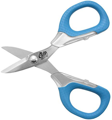 CUDA Cesoie a treccia grande da 14 cm, resistente treccia da pesca, taglia mono e fluorocarbonio per acqua salata e d'acqua dolce, con doppie lame seghettate e fiocchi antiscivolo di grandi dimensioni