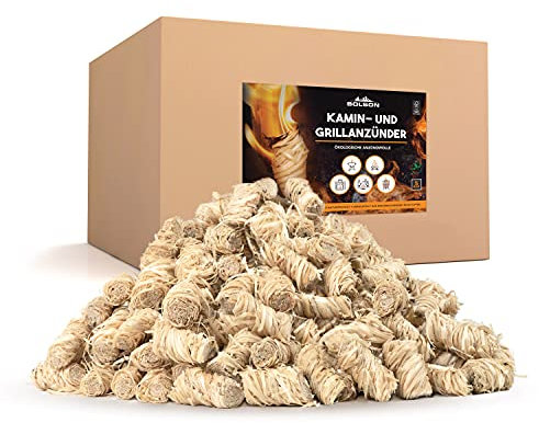 Bolson Grill- & Kaminanzünder (5 kg) aus Holzwolle & Wachs - Ökologische & FSC zertifizierte Anzündwolle - nach DIN hergestellte Holzwolle Anzünder - Grillanzünder Feueranzünder für Kamin & Ofen